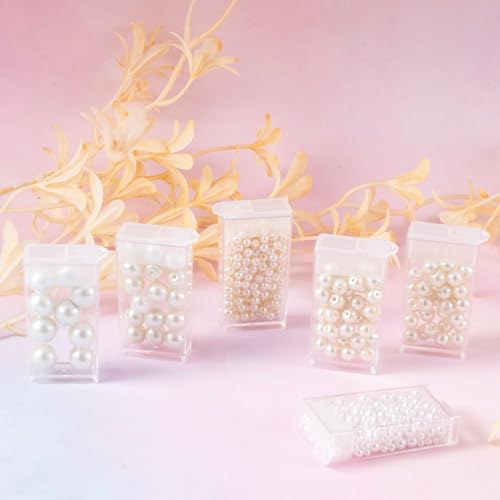Image of FASHEWELRY 100Pcs Plastic Flip Top Seed Bead Small Storage Containers 2x1 Rectangle Transparent Clear Box Package Candy Favor Empty Box Organizers