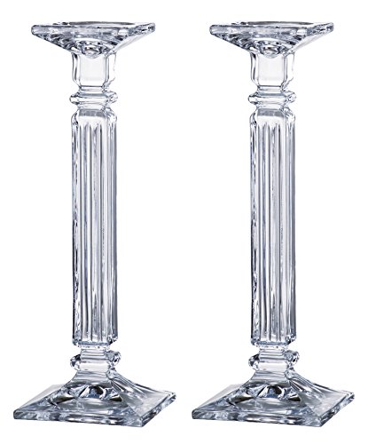 Barski - Beautiful Crystalline Candlesticks - Candlestick is 14" H - Made in Europe - Pair of 2