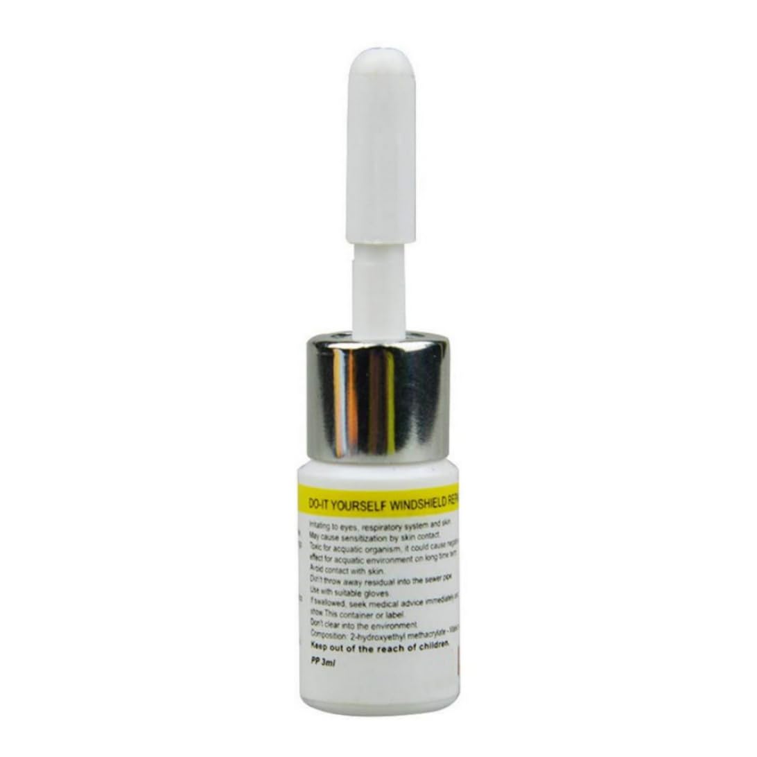 Fluido per la riparazione del vetro Colla per riparazione del parabrezza dell'auto Strumento correttore per vetro automatico Colla per del parabrezza da 3 ml