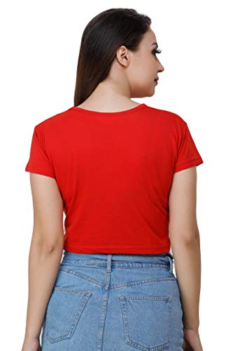 Image of Lime Women's Basic Short Sleeve Round Neck Crop Top