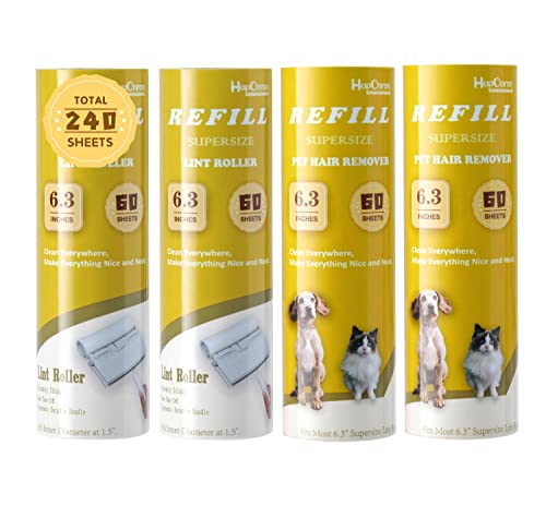 Large Surface Lint Roller Extra Sticky With Dust-Proof Cover 6.3'' Wider 480 Sheets/8 Refills, Pet Dog & Cat Hair Remover For Furniture Clothes Carpet Floor Car, A Great Sticky Tape Roller #TOP2