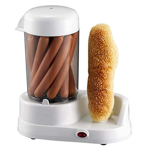 Máquina para Hacer Perritos Calientes para Salchichas, circulación de Vapor de 360°, máquina de Perritos Calientes de Estilo Retro con contenedor térmico extraíble, calentado