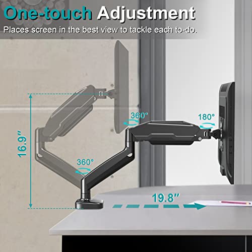 Mount Pro Single Monitor Desk Mount - Articulating Gas Spring Monitor Arm, Removable Vesa Mount Desk Stand With Clamp And Grommet Base - Fits 13 To 32 Inch Lcd Computer Monitors, Vesa 75X75, 100X100 #TOP5