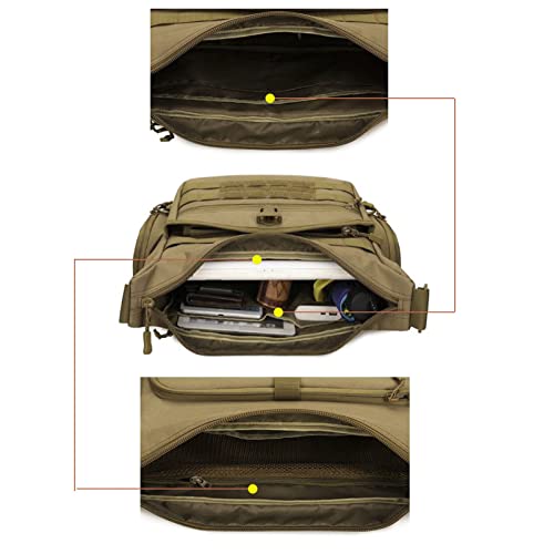 Jffcestore Tactical Messenger Bag 15 Inch Laptop Tactical Briefcase Larger Military Style Molle Sling Computer Shoulder Bag Pack(Camo) #TOP5