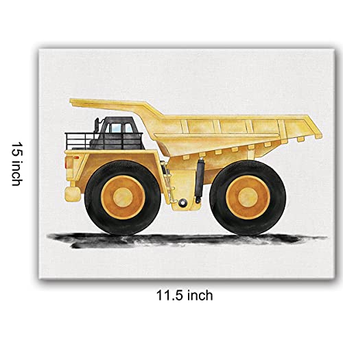 Nvhai Construction Transportation Canvas Wall Art Watercolor Vehicles Dump Truck Canvas Painting Prints For Home Kids Bedroom Nursery Wall Decor Framed Artwork Gifts thumb #1