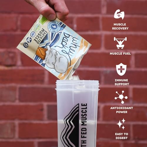 Image of Earth Fed Muscle Whey Back Irish Grass Fed Whey Protein Isolate - Third-Party Certified, 25g Protein, Vanilla - Non-GMO, Hormone Free, Soy Free, Gluten Free - Single Serve Packet