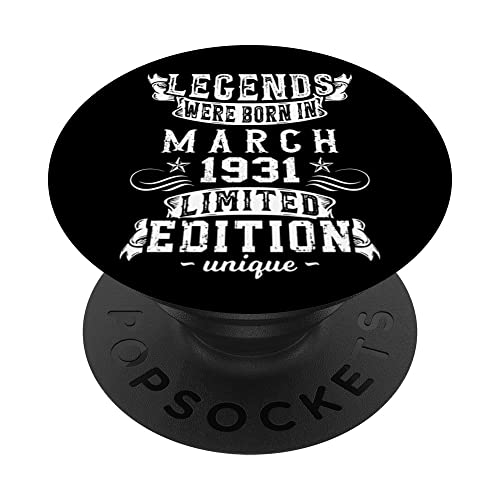 Cumpleaños Marzo 1931 Edición Limitada Regalo March 1931 PopSockets PopGrip Intercambiable