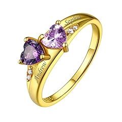 B. 2 birthstones & names-gold