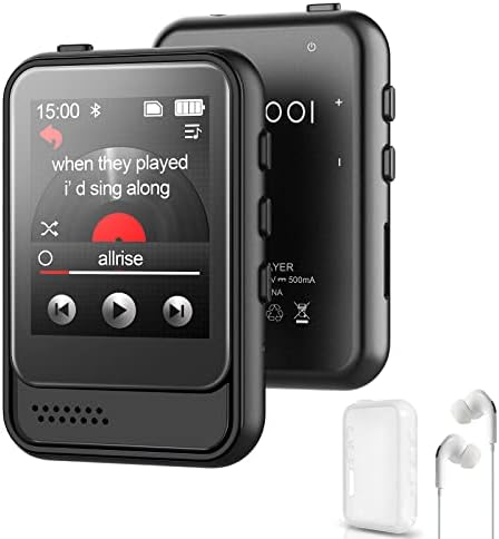 MP3 Player with Bluetooth,16GB Portable Music Player with Speaker and Micro SD Card Slot MP3 MP4 Player with FM Radio,Voice Recording,Earphone,Silicone Case for Kids,Running and Gift,Max 128GB Expand