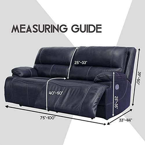 Funda de sofá reclinable de 2 plazas, 6 piezas de terciopelo gris pardo para relax ancho 7