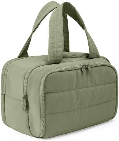 Travel Toiletry Bag for Women, Large Wide-open Puffy Cosmetic Mak...