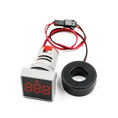Voltmètre ampèremètre LED rouge 22mm AC 60-500V 0-100A pour tableau