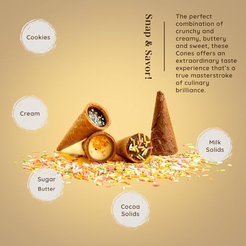 Image of Cacao Springs Cookies and Cream Conetastic Gift Box, Premium Choco & Nut Delicacy Treats, Mini Wafer Cones, Luxury Chocolate Gift Hamper for Christmas Gifts, 2 Boxes, 140gm
