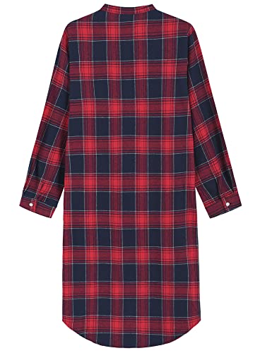 Latuza Men's Long Sleeves Cotton Flannel Nightshirt Nightgown3