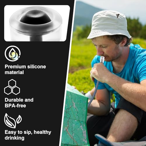 4 Packs Bite Valve Replacement Sheath for Osprey, Hydration Pack Bite Valve BPA-Free Bite Valve Nozzle Silicone Water Bladder Mouthpiece Compatible with Hydrapak Hydration Reservoirs (Black)