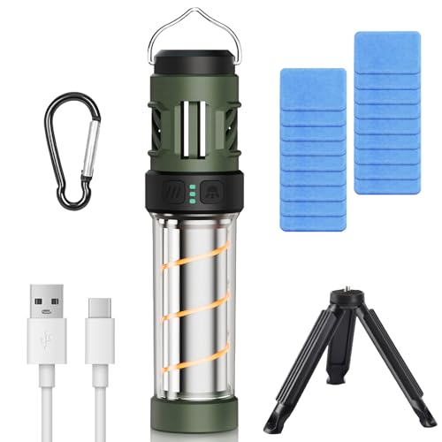 AMFUN Antizanzare Portatile, Repellente Zanzare Campeggio, 2 in 1 Anti-Zanzare Elettrico Portatile con Funzione Illuminazione, per Campeggio, Patio all'aperto Escursionismo (3000mAh,IPX5)