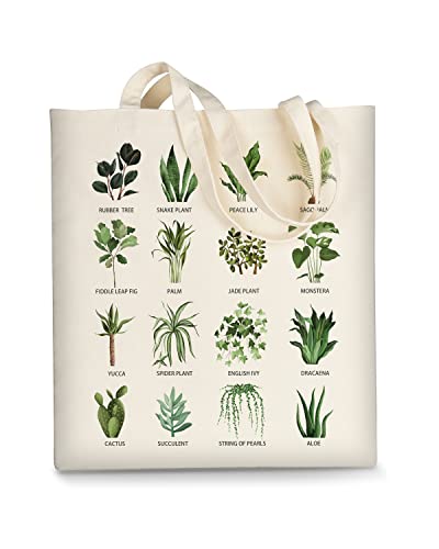 AUSVKAI Canvas Tote Bag Aesthetic for Women, Cute Trendy Green