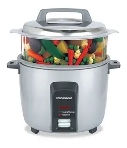Panasonic SR-Y18FHS 660-Watt Automatic Electric Cooker 1.8 Litre with Non Stick Cooking Pan and Steamer,