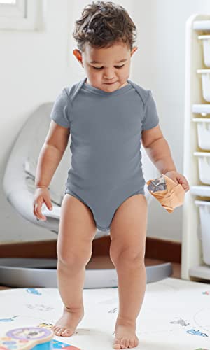 Image of KOH KOH Kids Short Sleeve Cotton Solid Lap Shoulder Baby Bodysuit