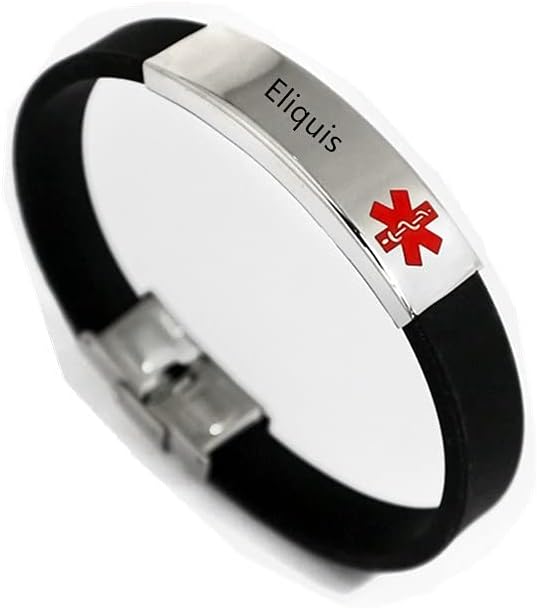 ZKXXJ Medical Alert ID Bracelet - Adjustable Silicone Wristband With Engraved Stainless Steel Plate For Allergies, Diabetes, Blood Thinners