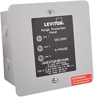 Leviton 51120-3 120/208 Volt 3 Phase WYE Panel Protector, 4-Mode Protection, Light Commercial/Residential