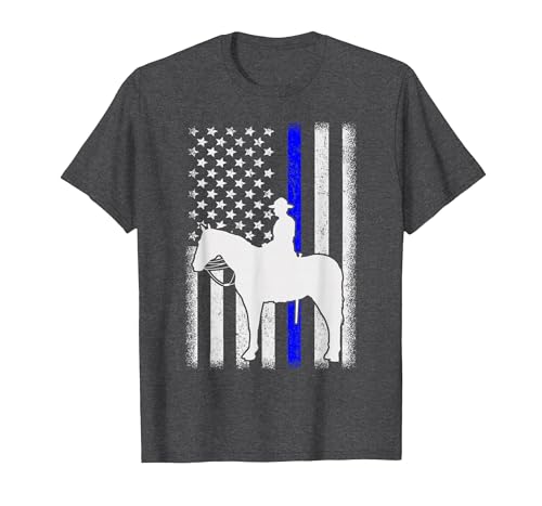 Police Officer Mounted Patrol Cops Law Enforcement T-Shirt, Men, Dark Heather Grey, X-Large