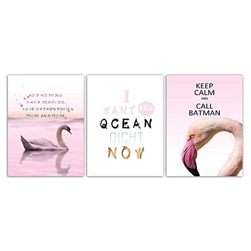 Affiche flamant rose pour habiller un mur vide et eayer une chambre d'enfant triste