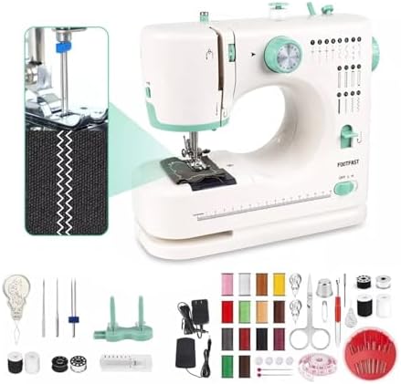 Mini Máquina de Costura Dual-Speed, 16 Modos de Costura, Agulha D...