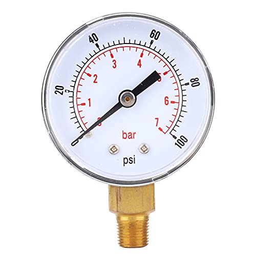 Outdoorm ���͌v 50mm �_�C���� 1/8 BSPT ��C�E���E�Ζ��E�K�X�p�����ڑ� (0-100psi 0-7bar)