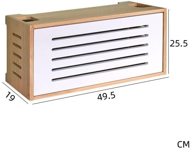 Cable Organizer Box Router Storage Box Desktop Large Solid Wood Row Socket Light cat Machine top Cover Box Cable Management Box (Color : 1)