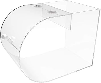 FixtureDisplays Plaxiglass Curve Candy Bin Acrylic Round Candy Dispenser Transparent Treats Rack Open Top Design - 7 1/2" W 100853