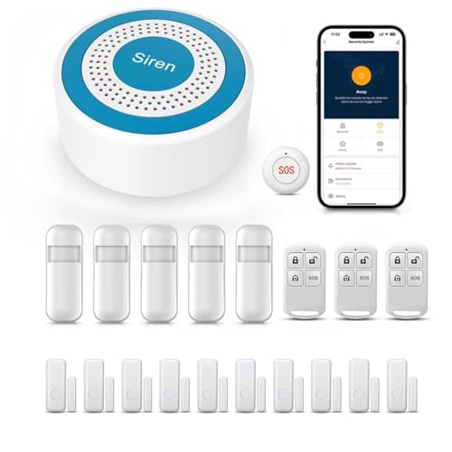 Home Security Systems,2025 Door & Window Alarms for Home with Instant App Alerts,20Pcs WiFi-Connected SOS Button Kit,Compatible with Alexa for Villa,for Apartment,Kids Safety,Office NO Monthly Fees