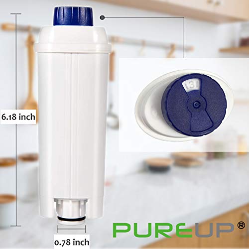 PUREUP 2 packs Water Filter Compatible with DeLonghi Filter DLSC002, ECAM, ETAM, EC680, EC800, Water Filter Cartridges Activated Carbon Softener