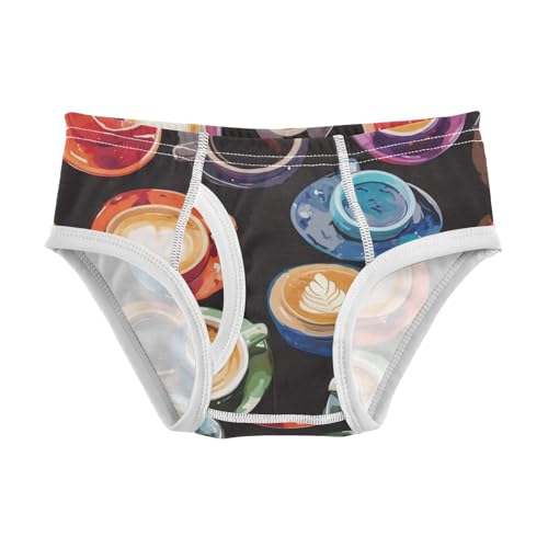 KLL Coffee Cups Toddler Boys Cotton Underwear Briefs Breathable Children Undies