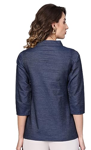 Image of Yash Gallery Women's Denim Regular Fit Top