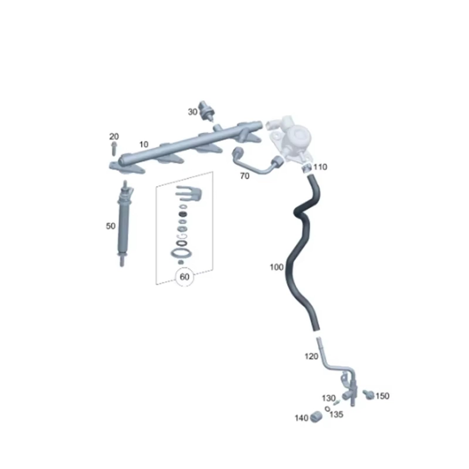 Kit de Snorkel para Coche para Benz CE para GLC V para Vito para SLC para GLE A2740703500 A2740700181 2740703500 3/5 Piezas Bomba de Combustible de Alta presión 5 Piezas