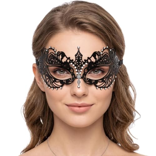 Image of Exlinonline Lace Masquerade Mask Elastic,Fit for Adult,Soft Gentle Material,Specially For Costume,Thememed Party
