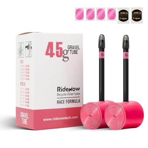 RideNow Road and Gravel Bike Tubes, TPU Inner Tube, Presta Valves, 2 Pack