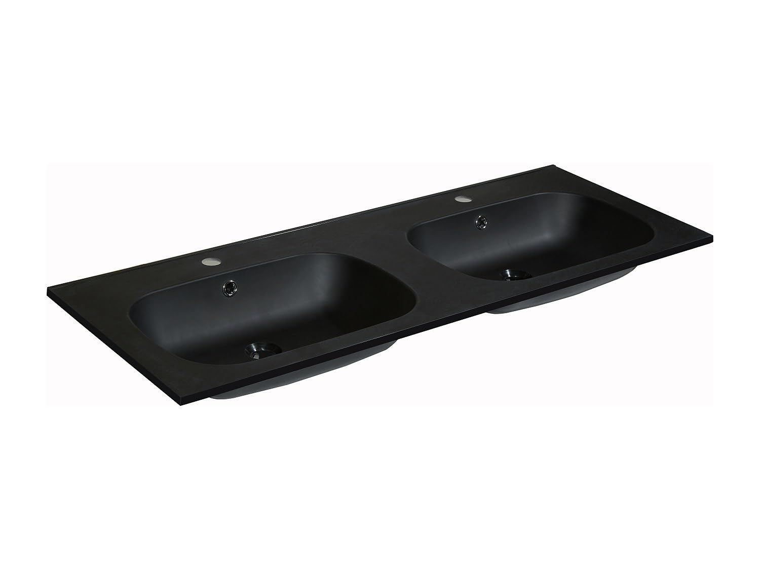 Vente-unique - Lavabo empotrado Atiwa - L 120cm x A 46cm x H 14.5cm - resina - negro