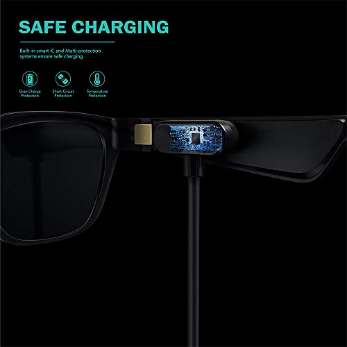 Image of TUSITA Charger Compatible with Bose Frames Alto S /M M /L, Rondo, Soprano, Tenor - USB Magnetic T-Head Charging Cable 3.3ft 100cm - Audio Sunglasses Accessories