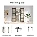 FREDBECK Double 24 x 84 inch Glass Barn Doors 48inch Barn Door with 8FT Hardware Kit & Handle Included,5-Panel Frosted Glass,LVL Wood Panel,Water-Proof PVC Surface,Pre-Drilled Holes,Need Assembly