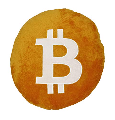 Bitcoin Pillow – Embroidered Round Stuffed Plush BTC Crypto Cushion