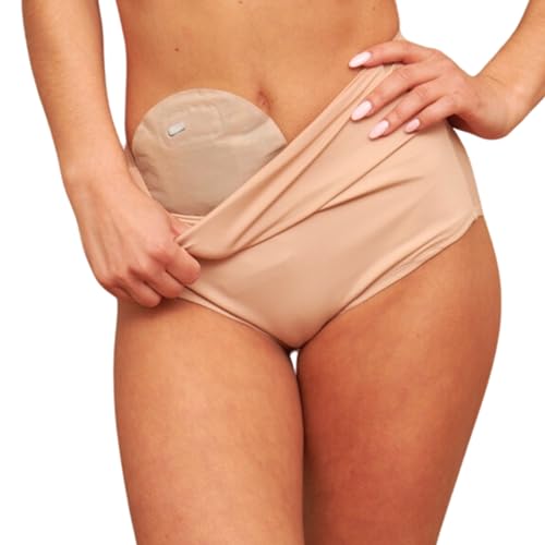 Ostomy Bag Cover for Women, High-Waist Underwear, Black, Discreet Panties with Inner Pocket, Leak...