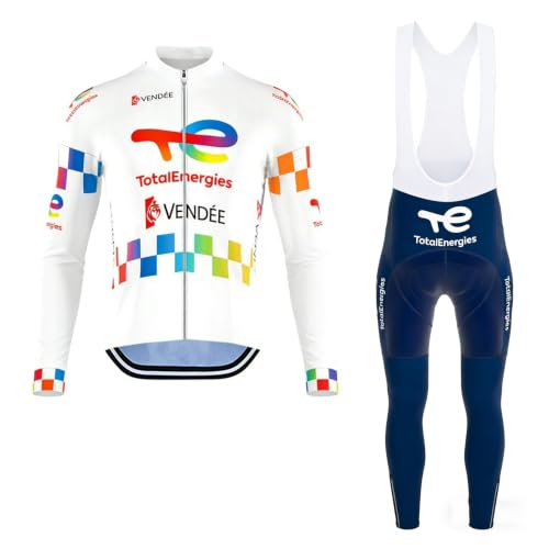 SGCIKER 2026 pro Team Totalenergies Printemps Manches longues Ensemble de maillots de cyclisme,Veste cycliste respirante à écran solaire fin pour hommes Vêtements vélo Collants à bretelles Kits (6XL)