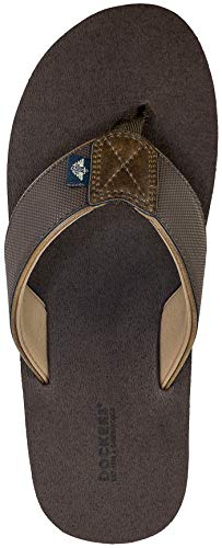 Dockers Men’s Sandal Super Cushion Flip Flop, Indoor Outdoor Pool Sandal, Size Md, Mens' 9-10, Brown #TOP2