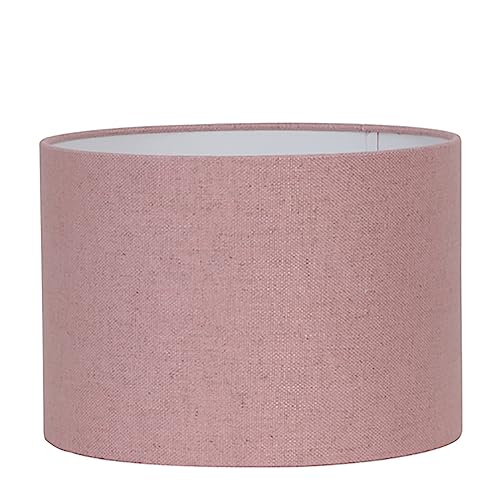 Lampenschirm Zylinder in Leinen Rosa für Tischleuchte Tischlampe 20-20-15