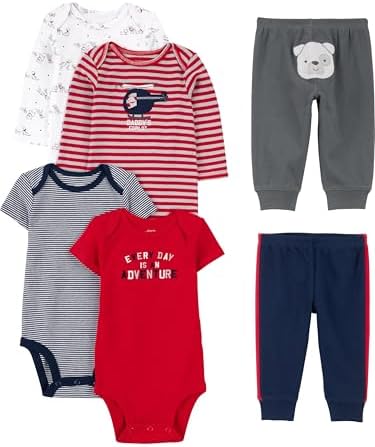 Simple Joys by Carter's Baby Boys 6-piece Bodysuits (Short and Long Sleeve) and Pants Set Pants Set (pack of 1)