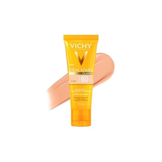 Protetor Solar Facial com Cor Vichy Idéal Soleil Clarify FPS60-40g