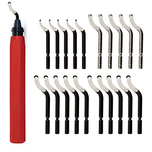 MAVAST Aluminum Deburring Tool with 21 High-Speed Steel Blades (Red)