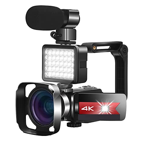Caméra vidéo 4K vlogging avec zoom 16X et vision nocturne pour le streaming